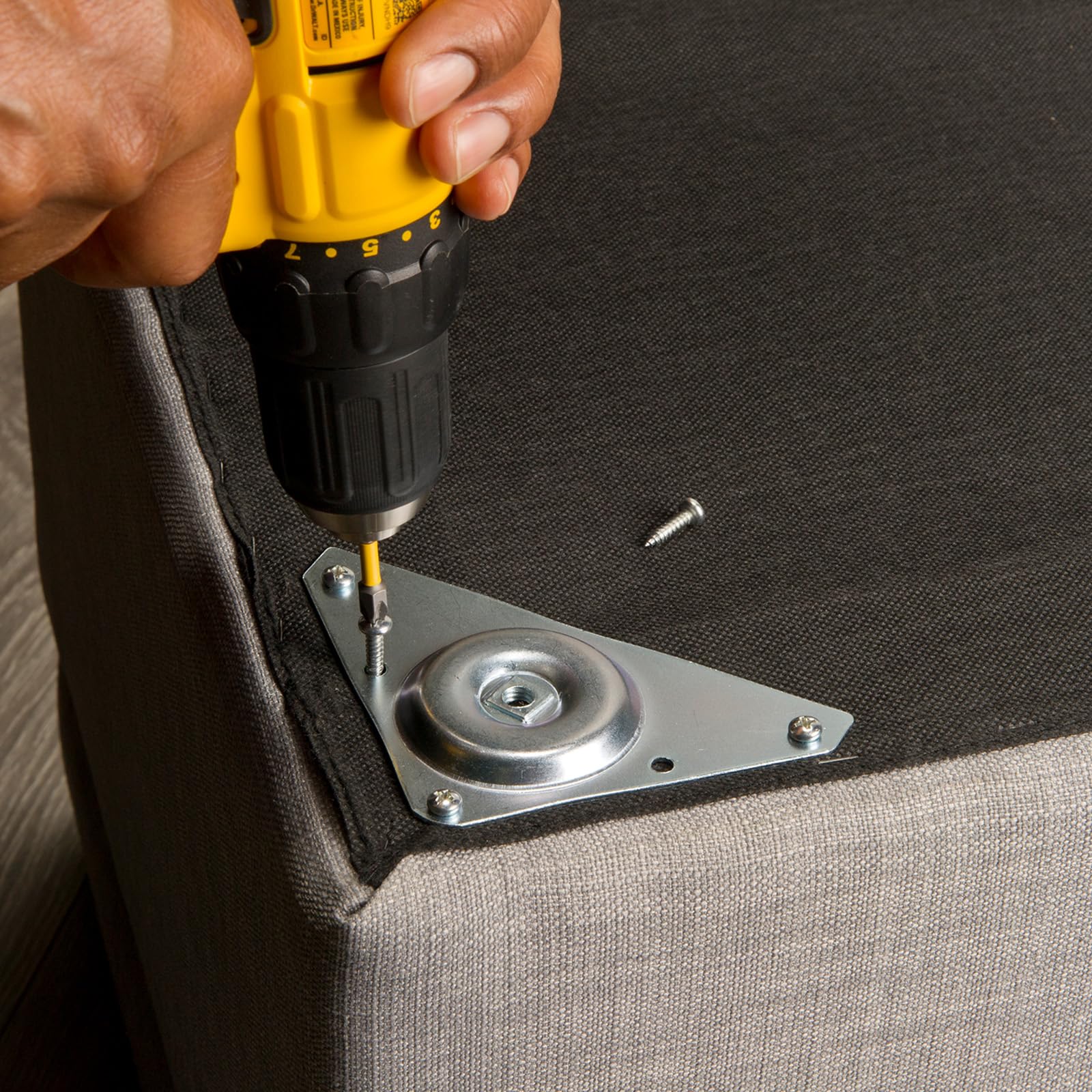 Waddell 8" Round Taper Leg & Heavy Duty Top Plate | Unfinished Hardwood Decorative Quick Mount Furniture Leg | 18G Steel Attachment Mounting Hardware - Image 4