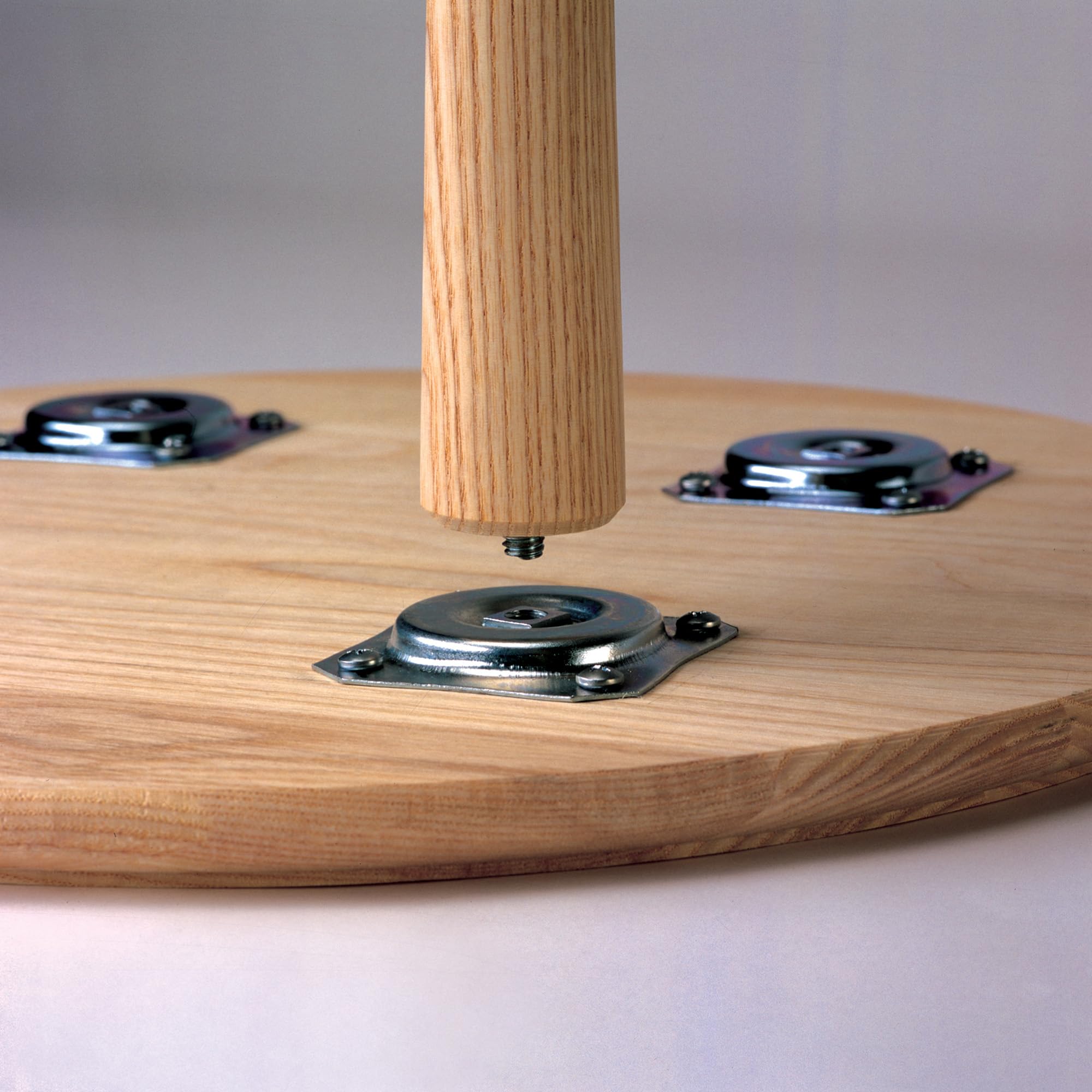 Waddell 16" Round Taper Leg & Straight Top Plate | Unfinished Hardwood Decorative Quick Mount Furniture Leg | 18G Steel Attachment Mounting Hardware - Image 5