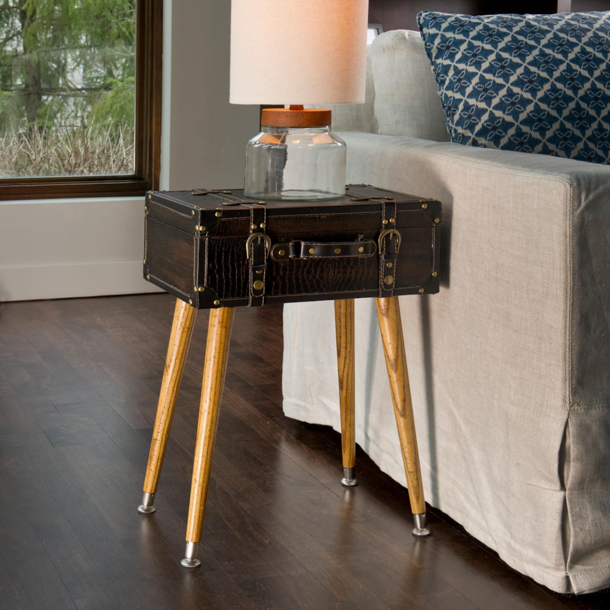 Waddell 16" Round Taper Leg & Angle Top Plate | Unfinished Hardwood Decorative Quick Mount Furniture Leg | 18G Steel Attachment Mounting Hardware - Image 7