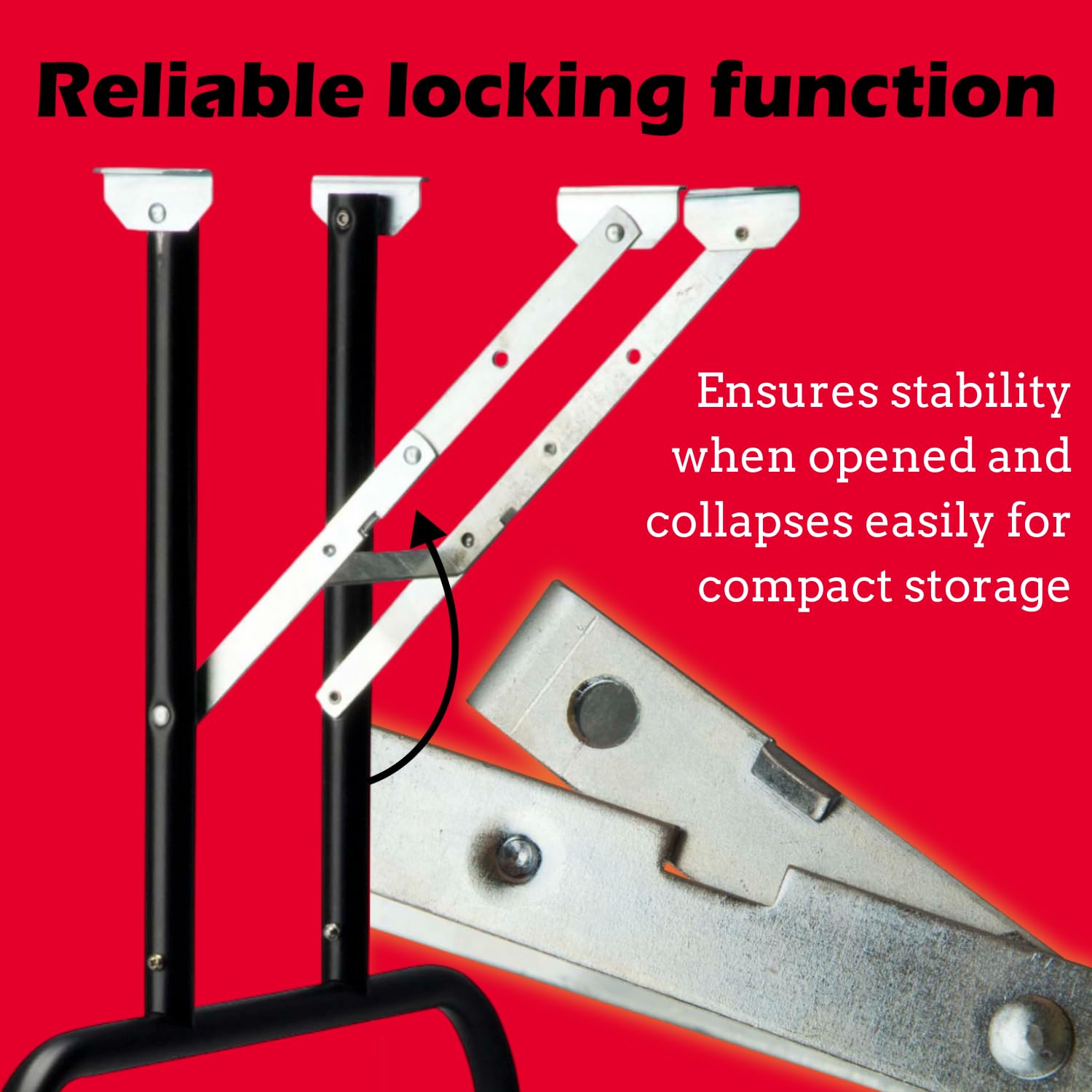 Waddell 29" Folding Banquet Table Legs (Set of 2, Black) | Includes Mounting Screws & Leg Caps | 16G 1" Tubular Steel Supports up to 400 lb. | Collapsible Locking Replacement Legs DIY Buffet Table - Image 4