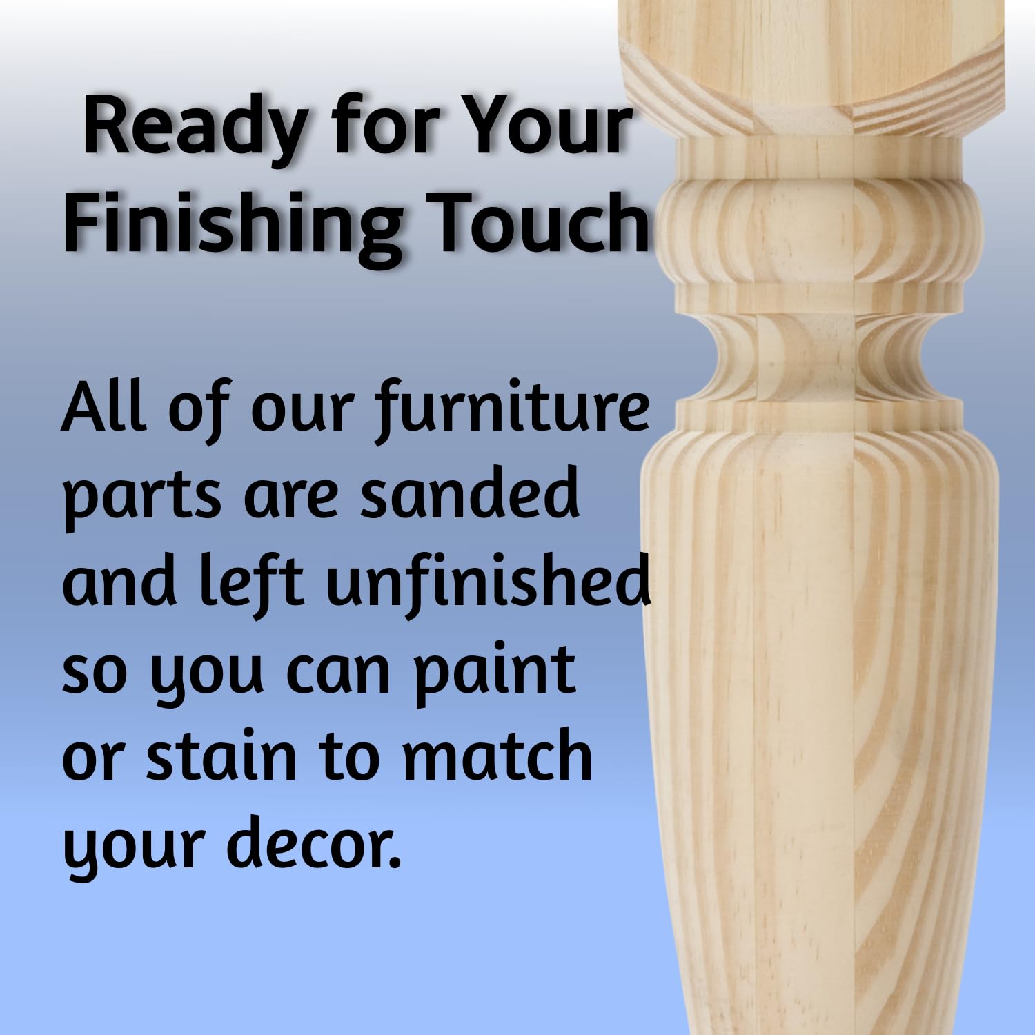 Waddell 35" Butcher Block Leg & Corner Plate | Unfinished Pine Decorative Woodworker Style Furniture Leg | 18G Steel Attachment Mounting Hardware with Lag Bolt - Image 5