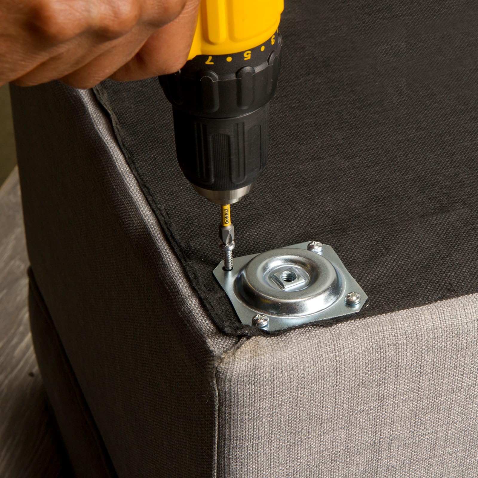 Waddell 6" Round Taper Leg & Straight Top Plate | Unfinished Hardwood Decorative Quick Mount Furniture Leg | 18G Steel Attachment Mounting Hardware - Image 4