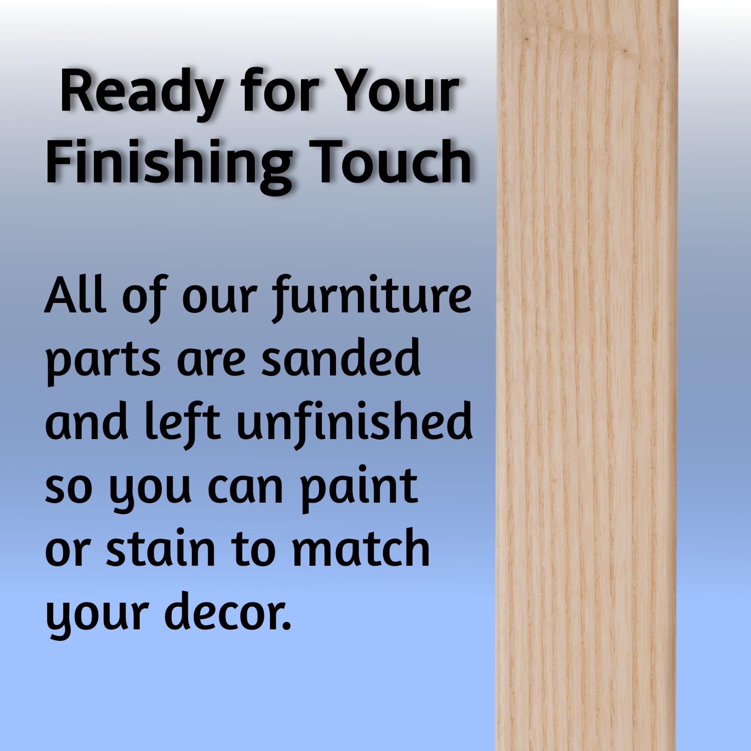 Waddell 6" Parsons Leg & Angle Top Plate | Unfinished Ash Decorative Quick Mount Furniture Leg | 18G Steel Attachment Mounting Hardware - Image 5