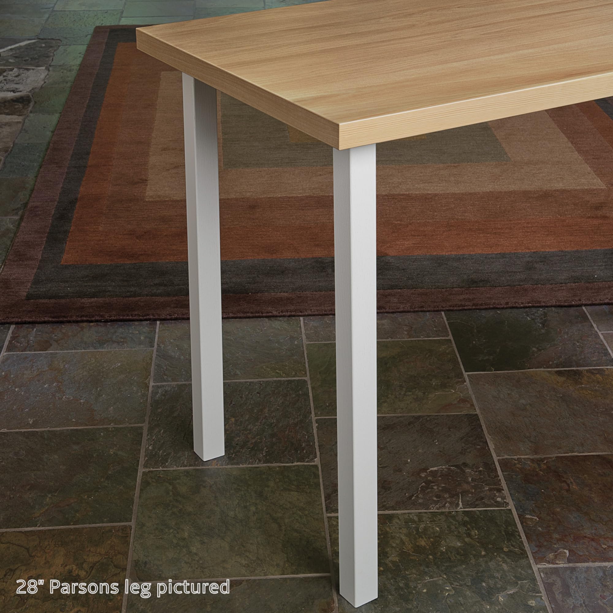 Waddell 6" Parsons Leg & Angle Top Plate | Unfinished Ash Decorative Quick Mount Furniture Leg | 18G Steel Attachment Mounting Hardware - Image 6