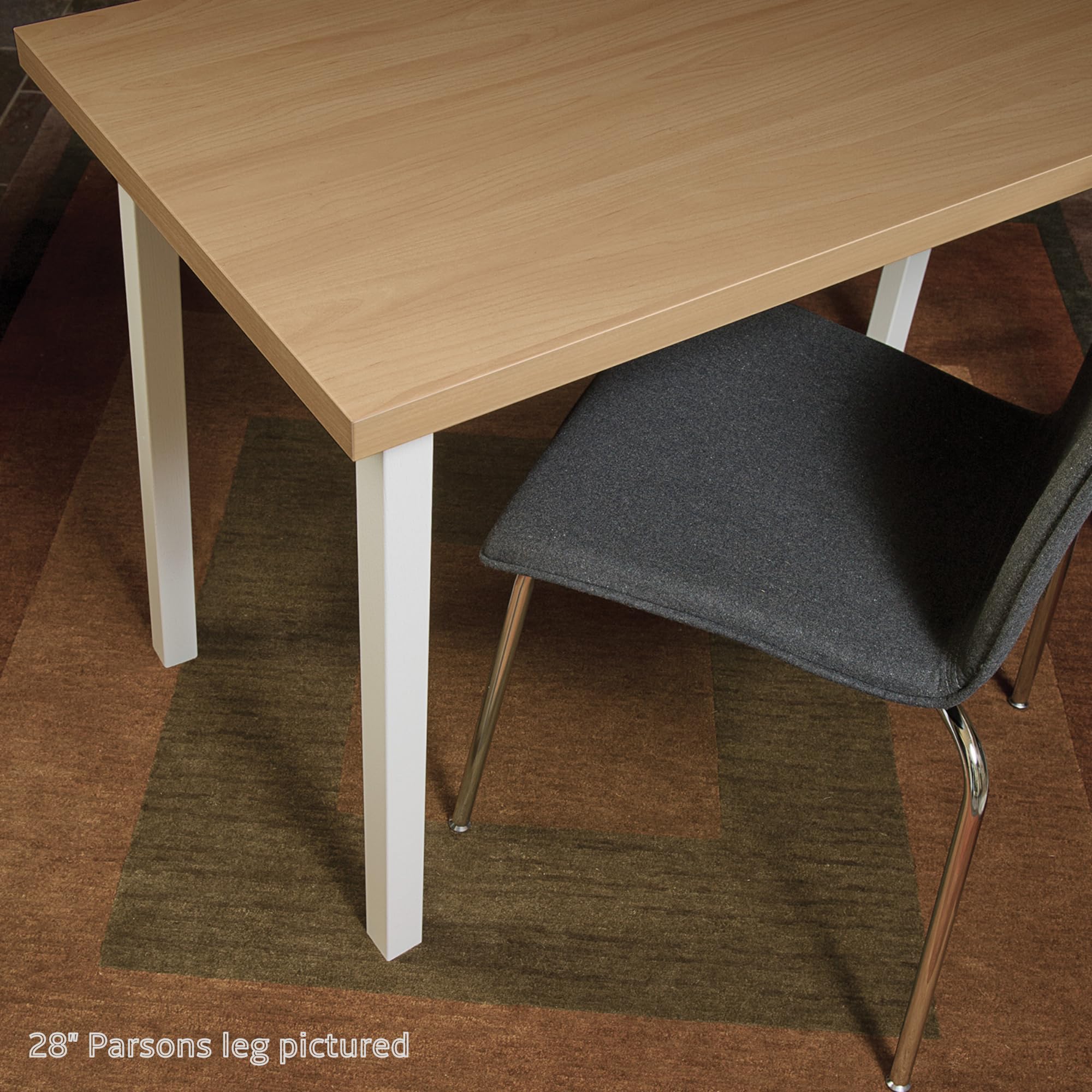 Waddell 6" Parsons Leg & Angle Top Plate | Unfinished Ash Decorative Quick Mount Furniture Leg | 18G Steel Attachment Mounting Hardware - Image 7