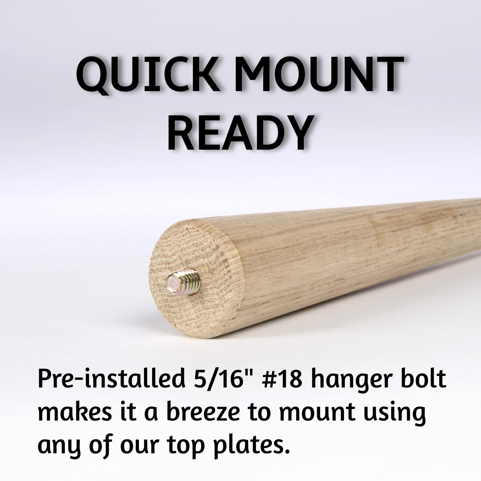 Waddell 6" Parsons Leg & Angle Top Plate | Unfinished Ash Decorative Quick Mount Furniture Leg | 18G Steel Attachment Mounting Hardware - Image 3