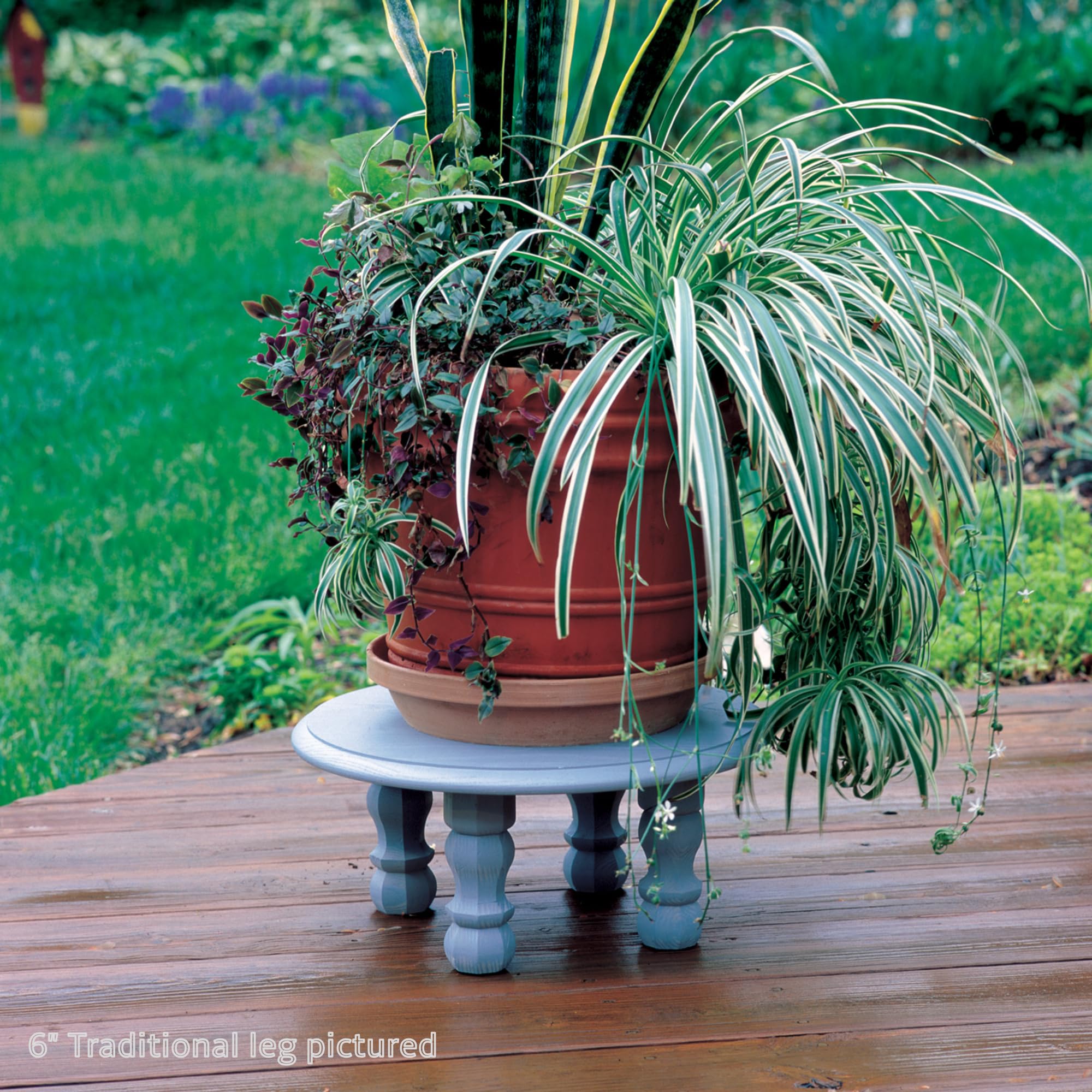 Waddell 9" Traditional Leg & Angle Top Plate | Unfinished Pine Decorative Quick Mount Furniture Leg | 18G Steel Attachment Mounting Hardware - Image 6