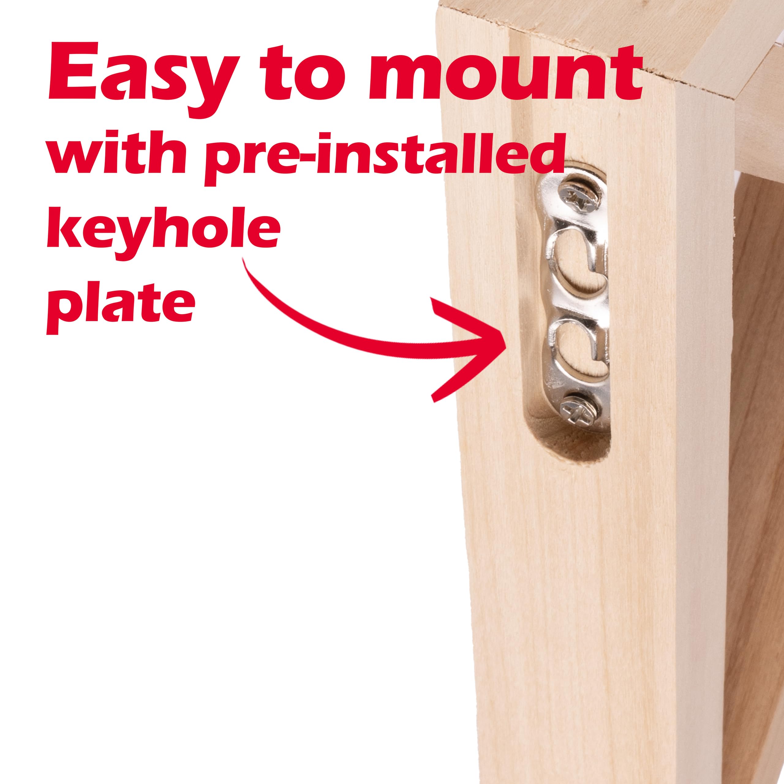 WADDELL Farmhouse Angle Bracket (2 Count, Medium) | 9" x 9" x 1½" Unfinished Hardwood w/Pre-Installed Keyhole Plate | Decorative Corbels for Shelves, Countertops, Fireplace Mantel, DIY Home Projects - Image 3