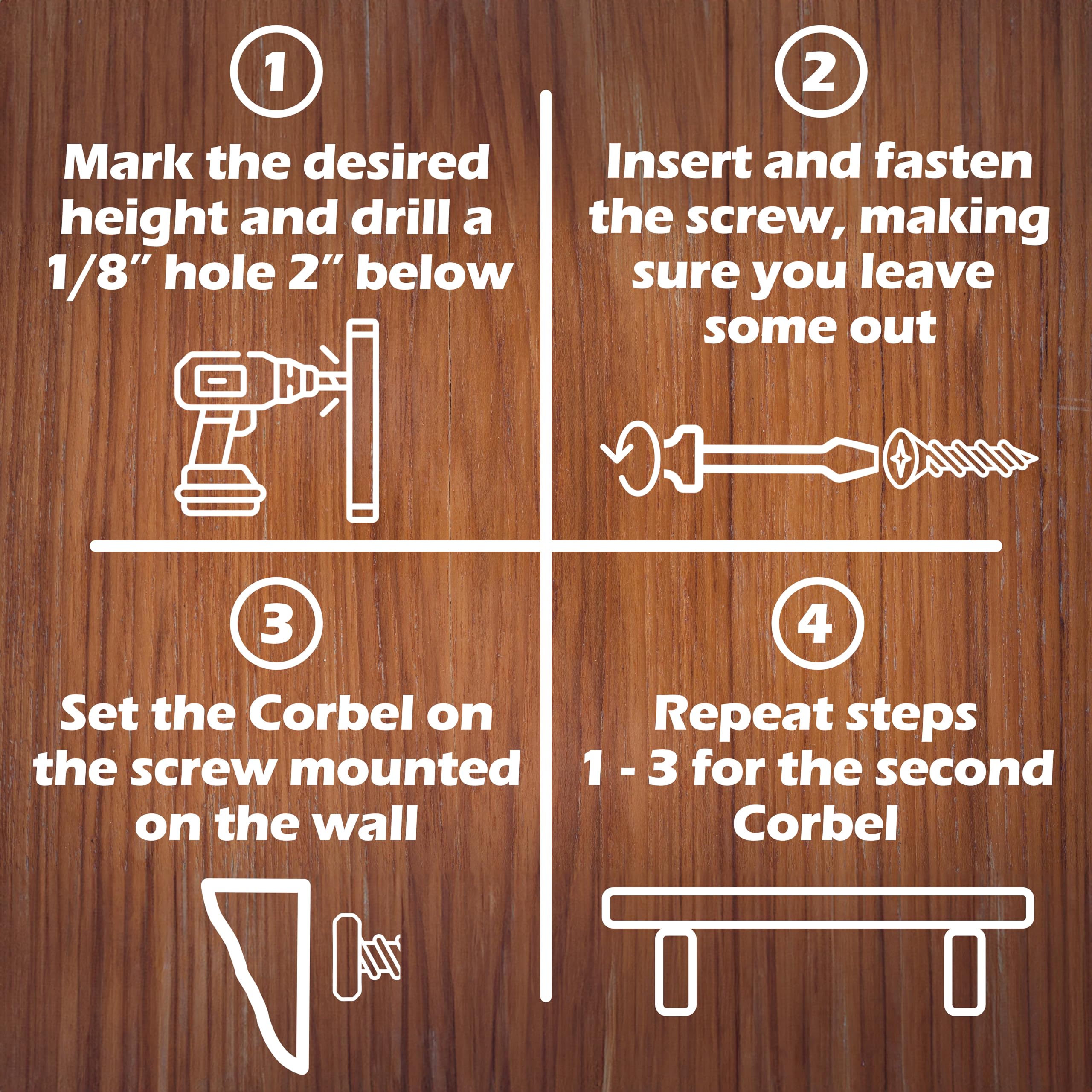 WADDELL Pine Corbel (1 Count, 11" x 7" x ¾) | Includes Pre-Installed Keyhole Plate & Wall Screw | Paintable Stainable Unfinished Decorative Corbels for Countertops & Shelves | 5 Lb. Capacity Each - Image 6