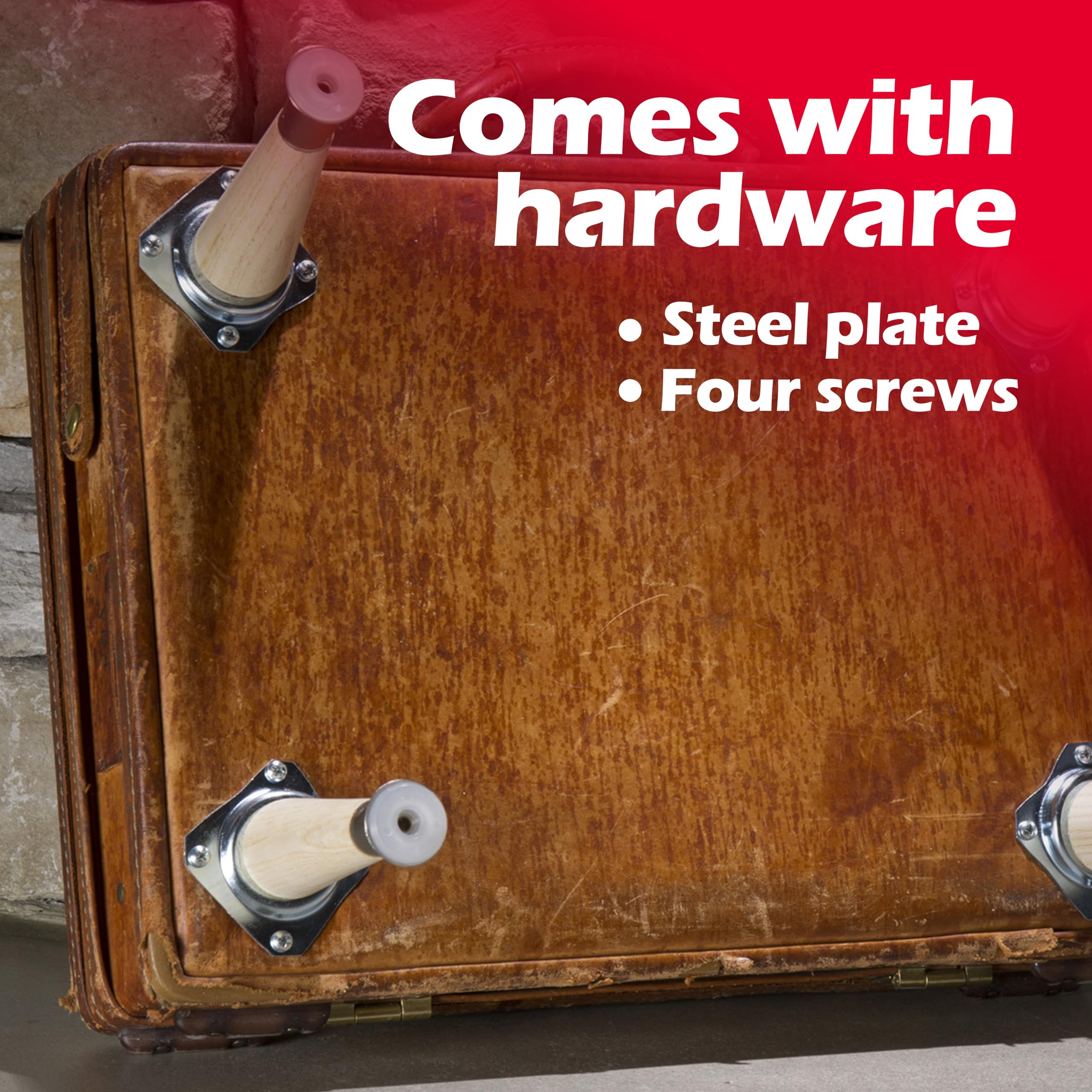 WADDELL Furniture Leg Mounting Bracket (1 Count, Angle Top Plate) | 18G Steel Quick Mount Table Leg Attachment Hardware w/ 78° Flare | DIY Home Projects Made Easy | Compatible w/ Bolt Hanger Legs - Image 5