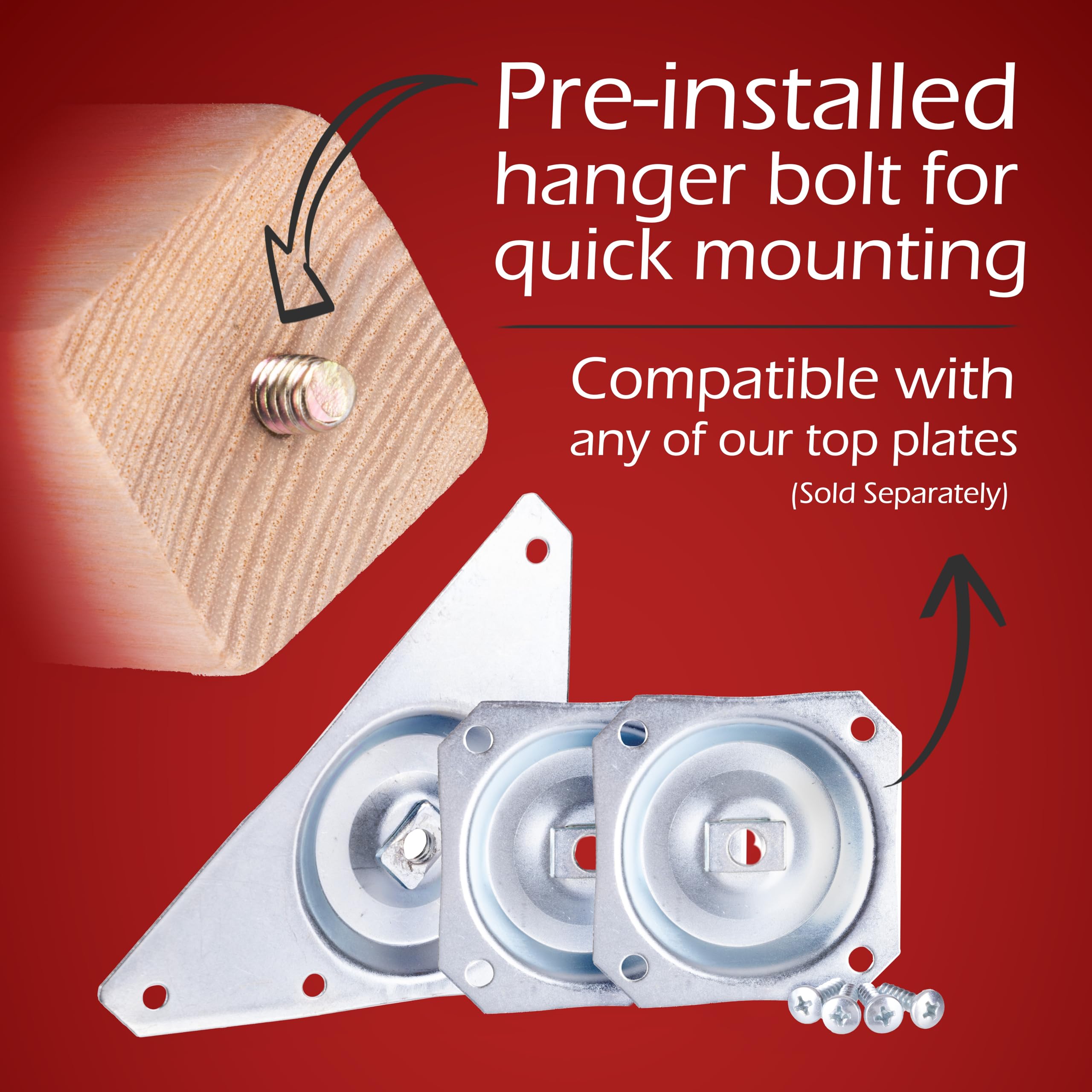 Waddell Parsons Square Table Leg (1 Count, 21" H) | Quick Mount Ash Wood Coffee Table Legs with 5/16" #18 Hanger Bolt | Replacement Decorative Unfinished Furniture Legs for DIY Home Improvement - Image 3