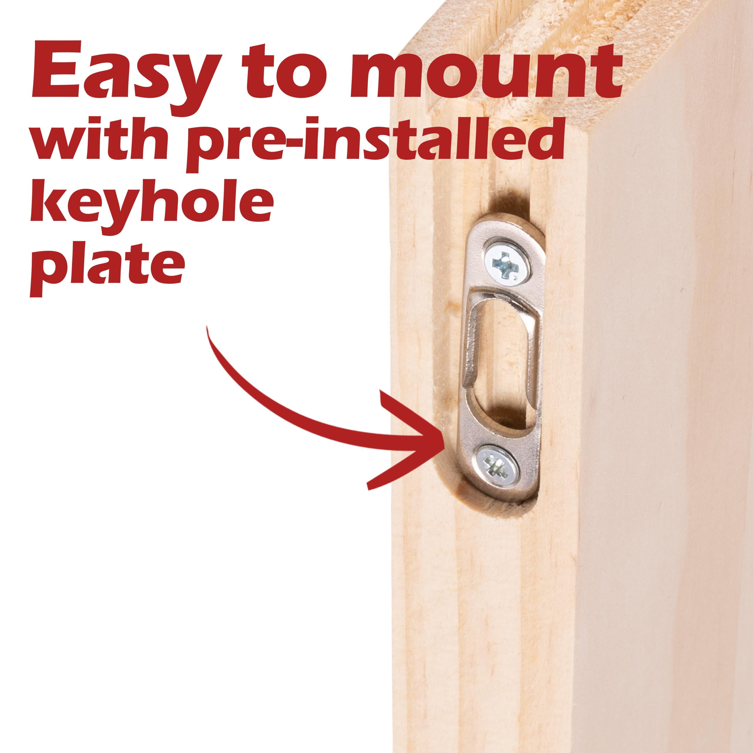 WADDELL Pine Corbel (1 Count, 11" x 7" x ¾) | Includes Pre-Installed Keyhole Plate & Wall Screw | Paintable Stainable Unfinished Decorative Corbels for Countertops & Shelves | 5 Lb. Capacity Each - Image 3
