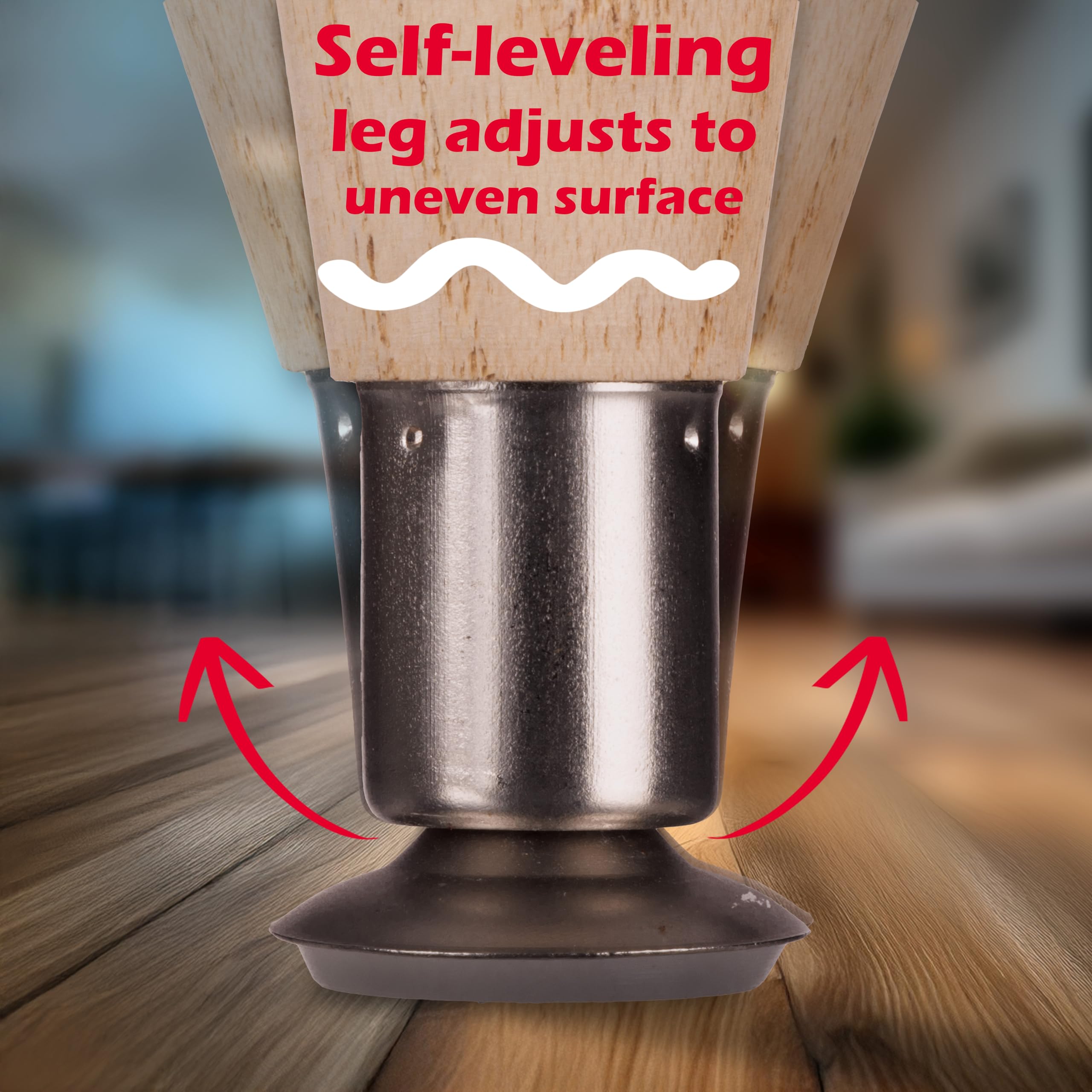 Waddell Round Taper Leg (1 Count, 12" H) | Self Leveling Quick Mount Wooden Legs with 5/16" #18 Hanger Bolt | Decorative Unfinished Furniture Legs for DIY Home Improvement | Mid Century Modern Decor - Image 4