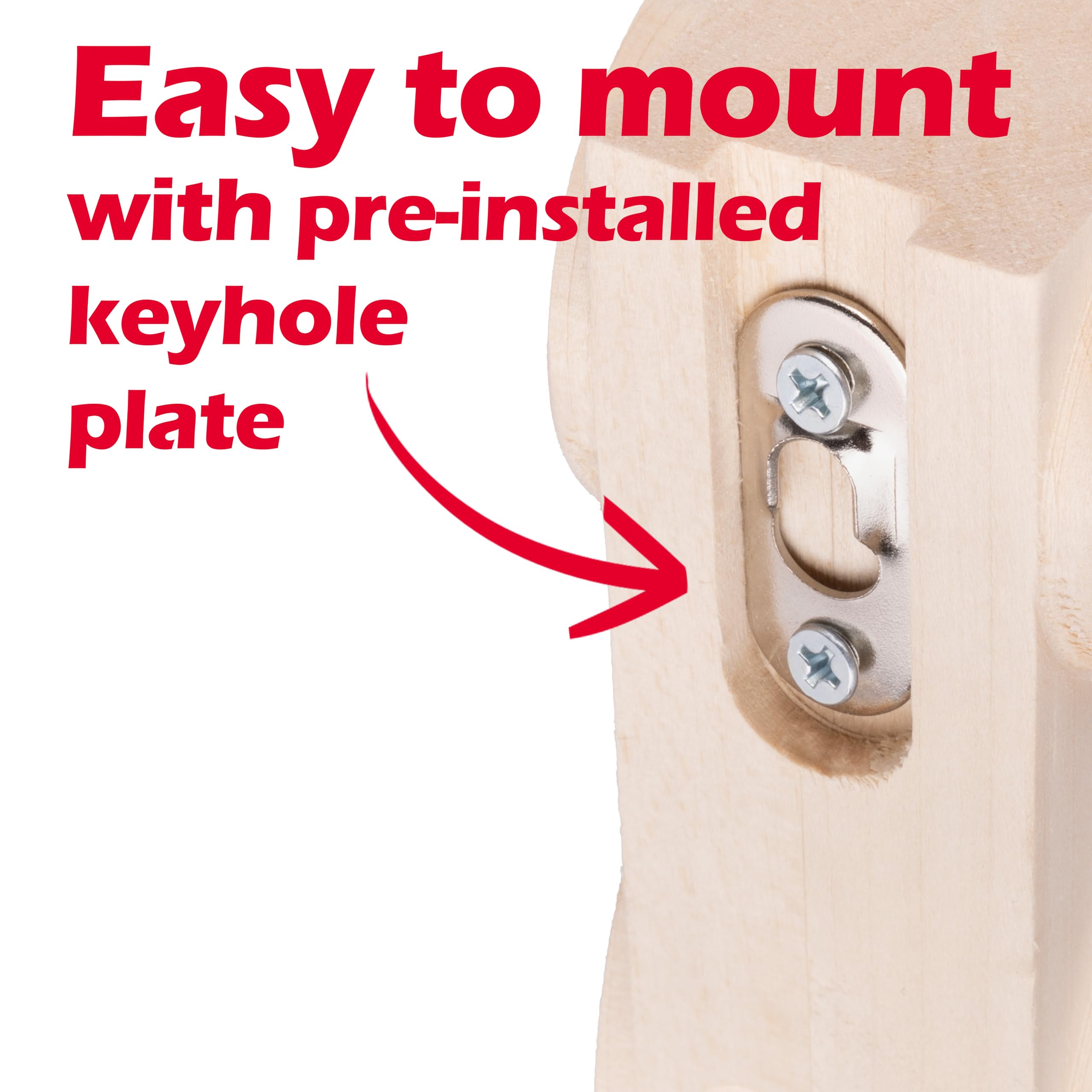 WADDELL Scroll Corbel (1 Count, Large) | 15" x 6" x 1¾" Unfinished Hardwood Bracket w/Pre-Installed Keyhole Plate | Decorative Corbels for Shelf, Countertop, Fireplace Mantel, DIY Home Improvement - Image 3