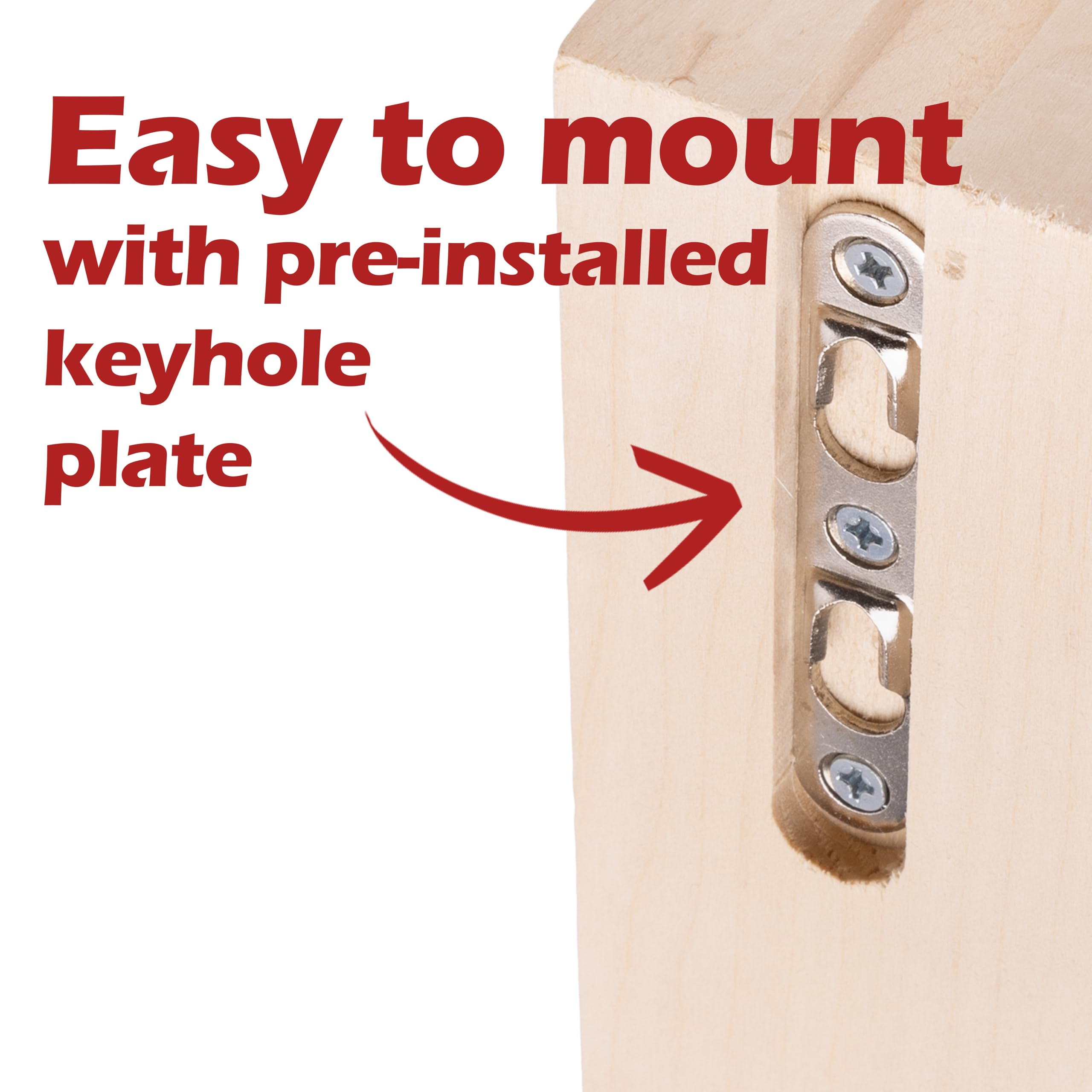 WADDELL Two-Way Corner Bracket (1 Count, 7"H x 5"D x 1½"W) | Unfinished Hardwood Corbel Includes Mounting Hardware | Decorative Bracket for Shelves, Countertops, Mantels | Supports up to 5 Lbs. Each - Image 3